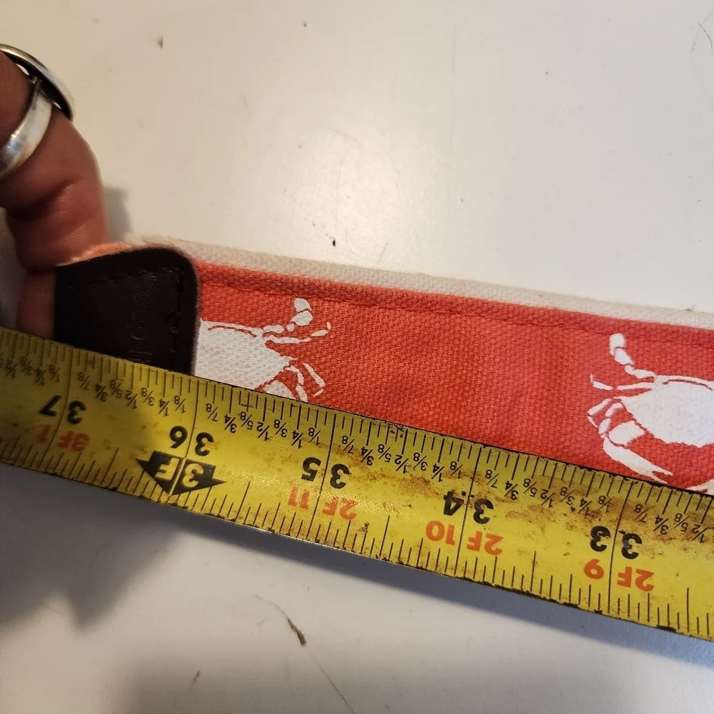 Sand Shack Crab Print Belt with Black Buckle Size M